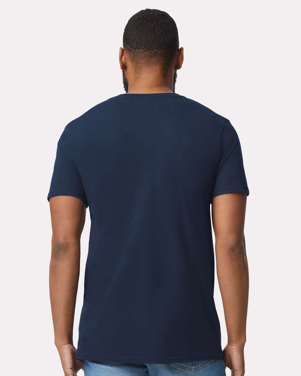 Men's Softstyle® V-Neck T-Shirt - OnModelBack - B01760653 - Navy