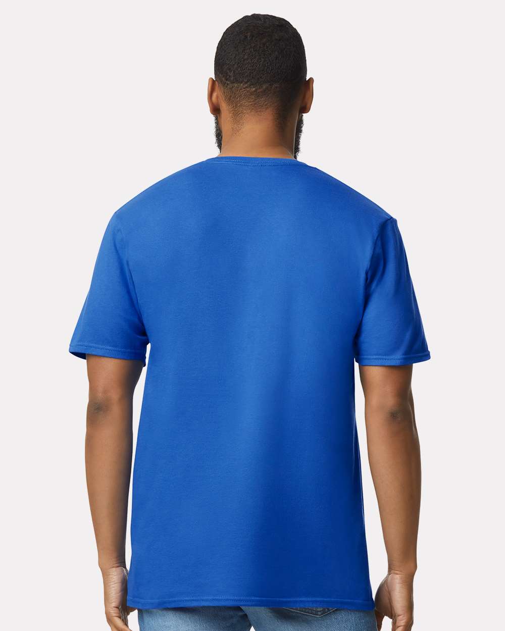 Men's Softstyle® V-Neck T-Shirt - OnModelBack - B01760753 - Royal
