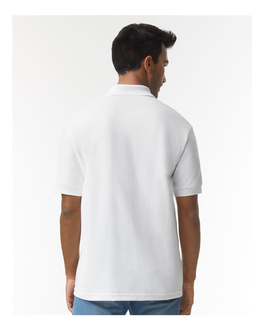 Men's DryBlend® Jersey Polo - OnModelBack - B11060003 - White