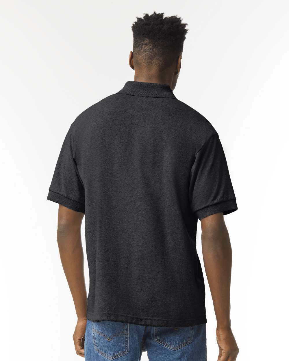 Men's DryBlend® Jersey Polo - OnModelBack - B11060093 - Dark Heather