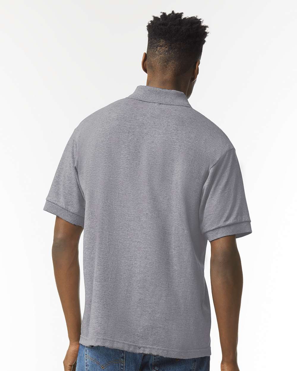Men's DryBlend® Jersey Polo - OnModelBack - B11060133 - Graphite Heather