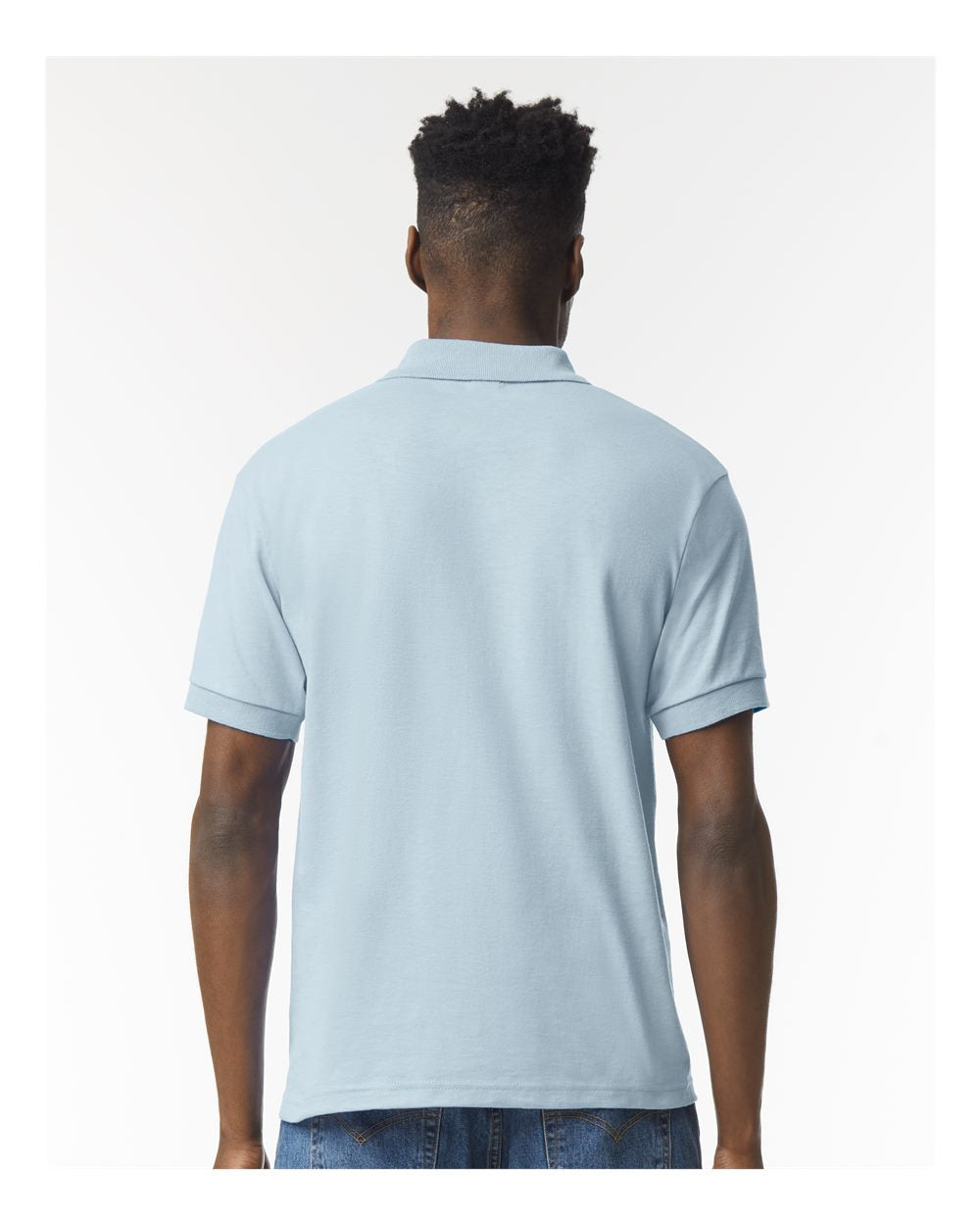 Men's DryBlend® Jersey Polo - OnModelBack - B11060253 - Light Blue