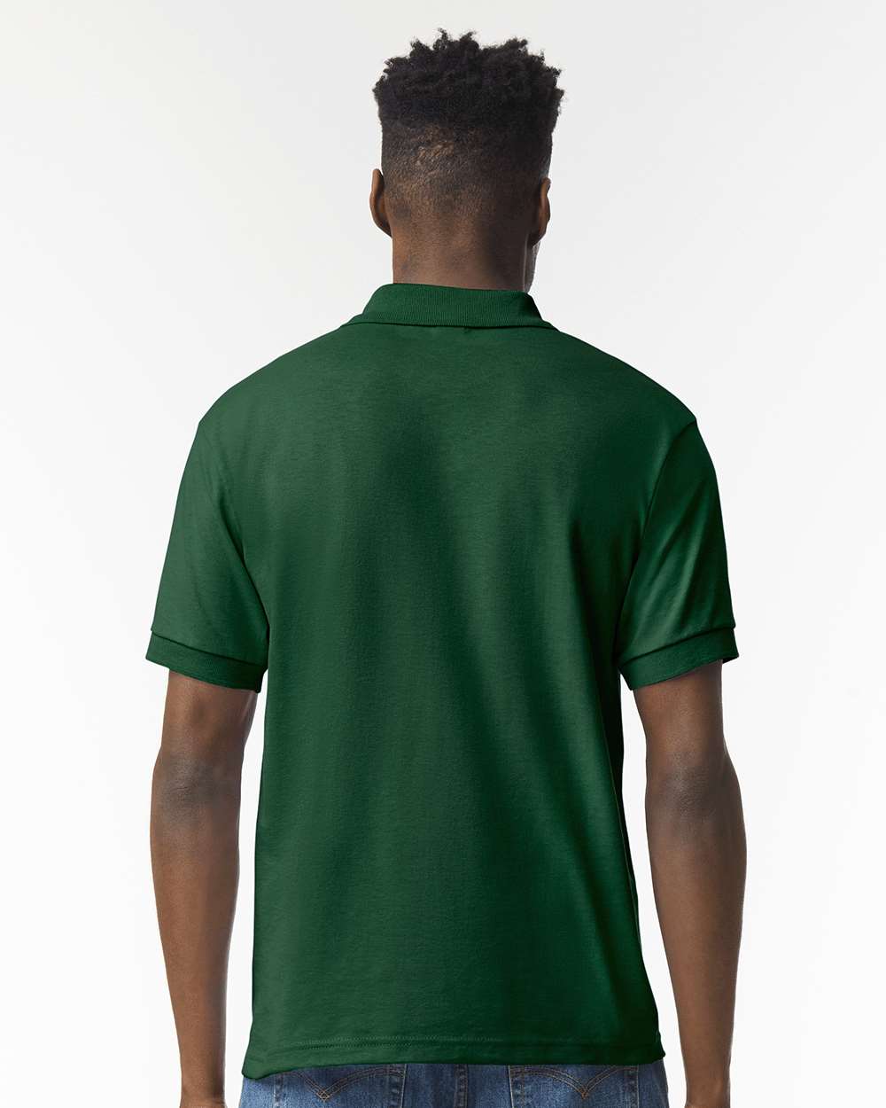 Men's DryBlend® Jersey Polo - OnModelBack - B11060543 - Forest Green