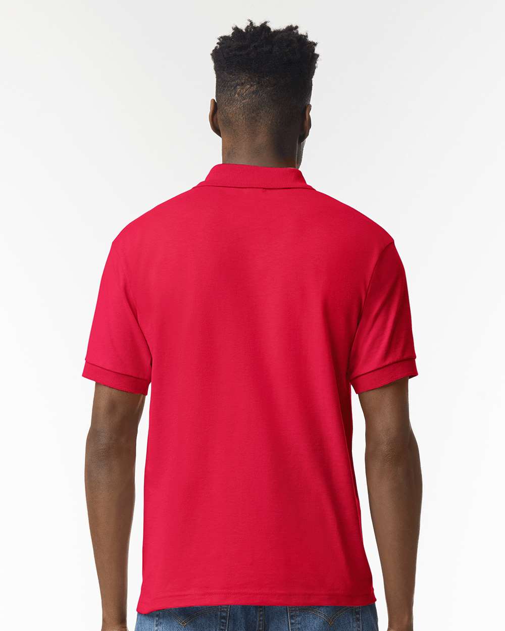 Men's DryBlend® Jersey Polo - OnModelBack - B11060703 - Red