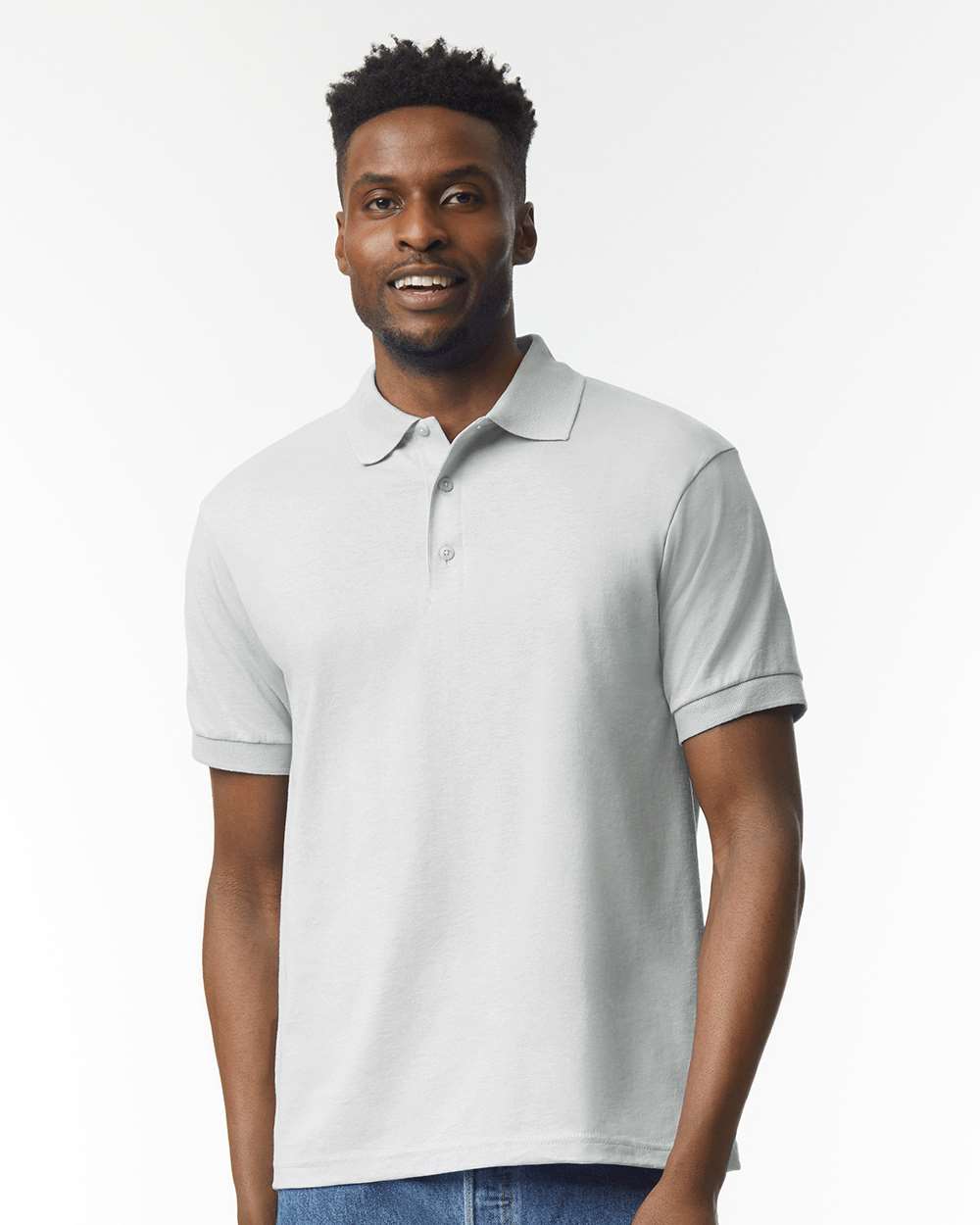 Men's DryBlend® Jersey Polo - OnModelFront - B11060023 - Ash