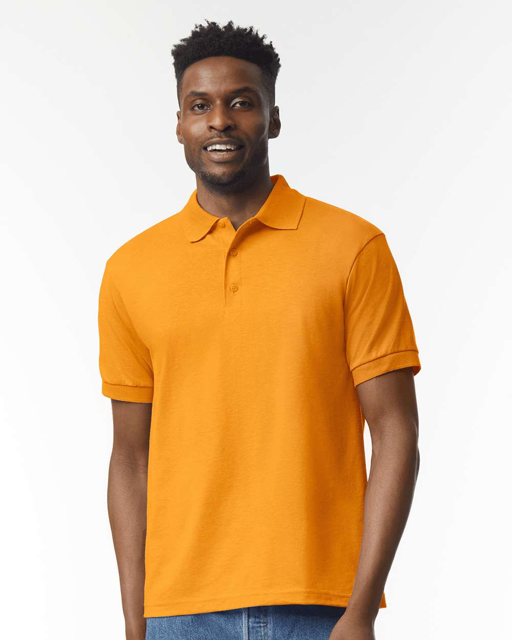 Men's DryBlend® Jersey Polo - OnModelFront - B11060123 - Gold