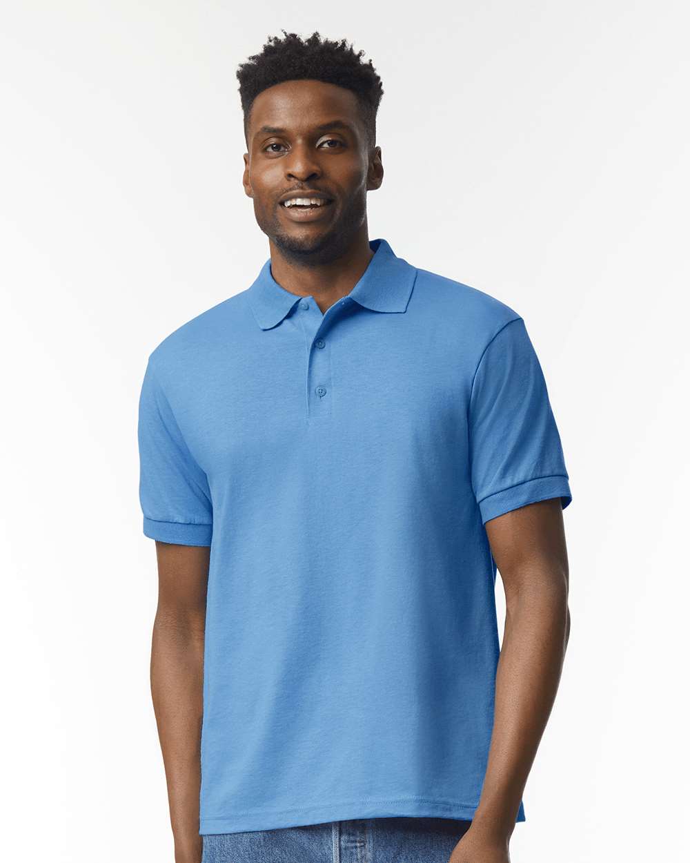 Men's DryBlend® Jersey Polo - OnModelFront - B11060263 - Carolina Blue