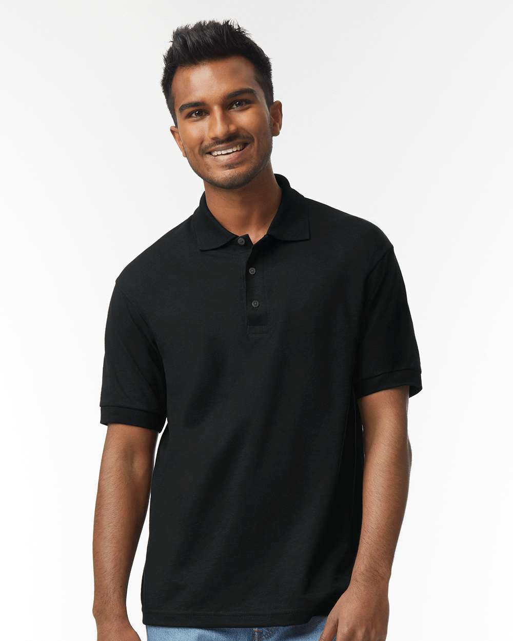 Men's DryBlend® Jersey Polo - OnModelFront - B11060503 - Black