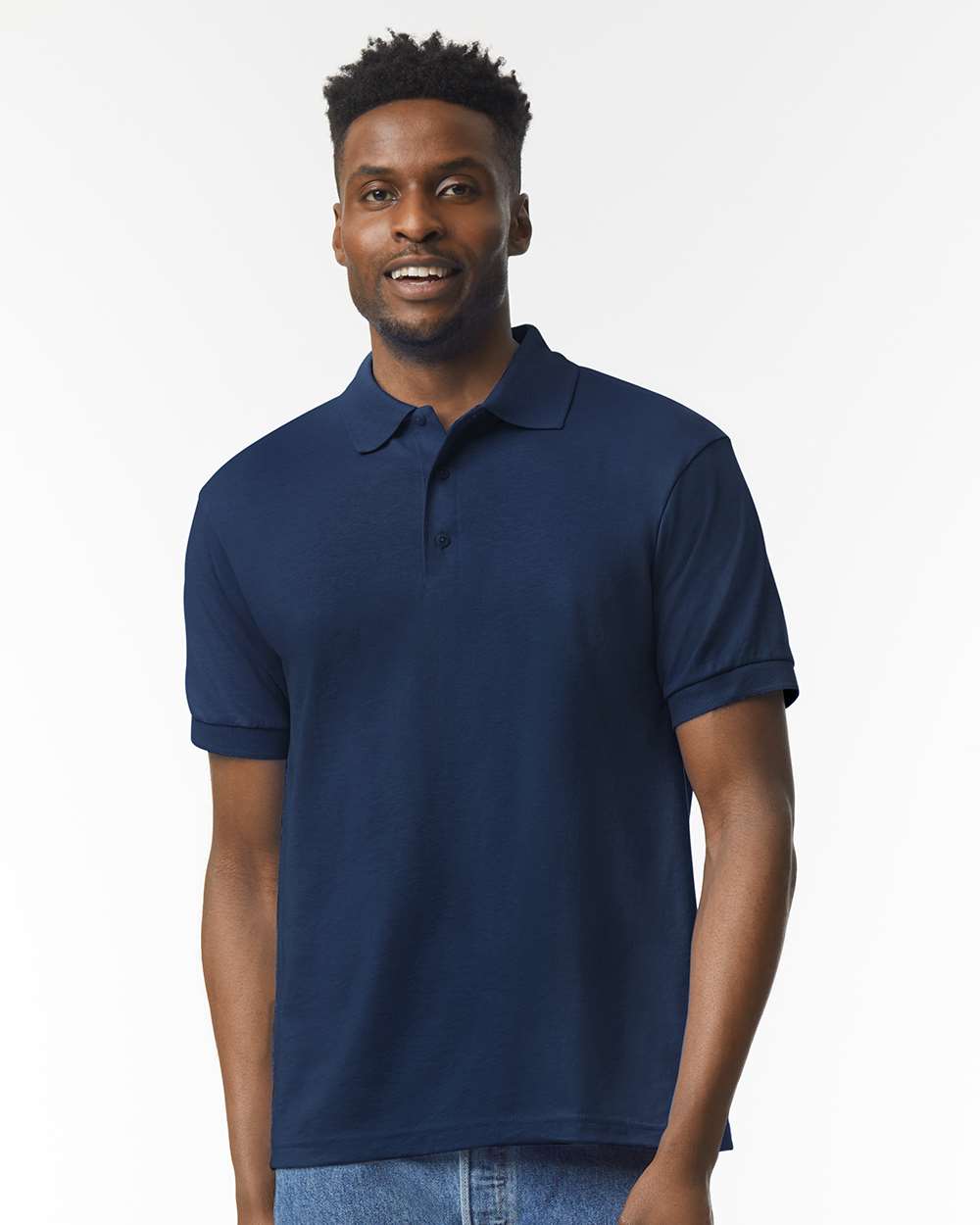 Men's DryBlend® Jersey Polo - OnModelFront - B11060653 - Navy