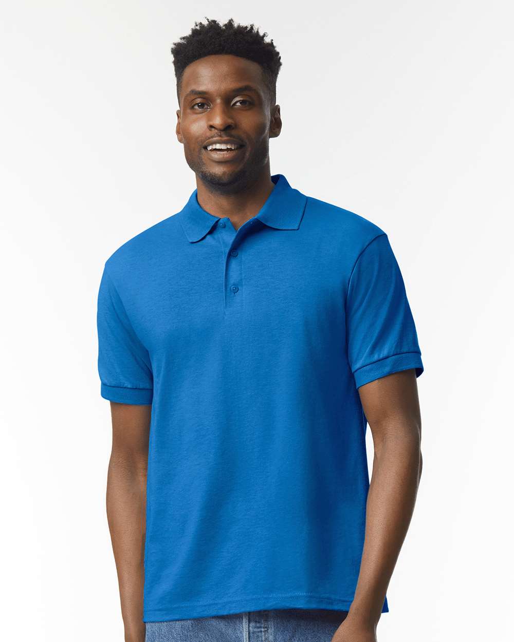 Men's DryBlend® Jersey Polo - OnModelFront - B11060753 - Royal