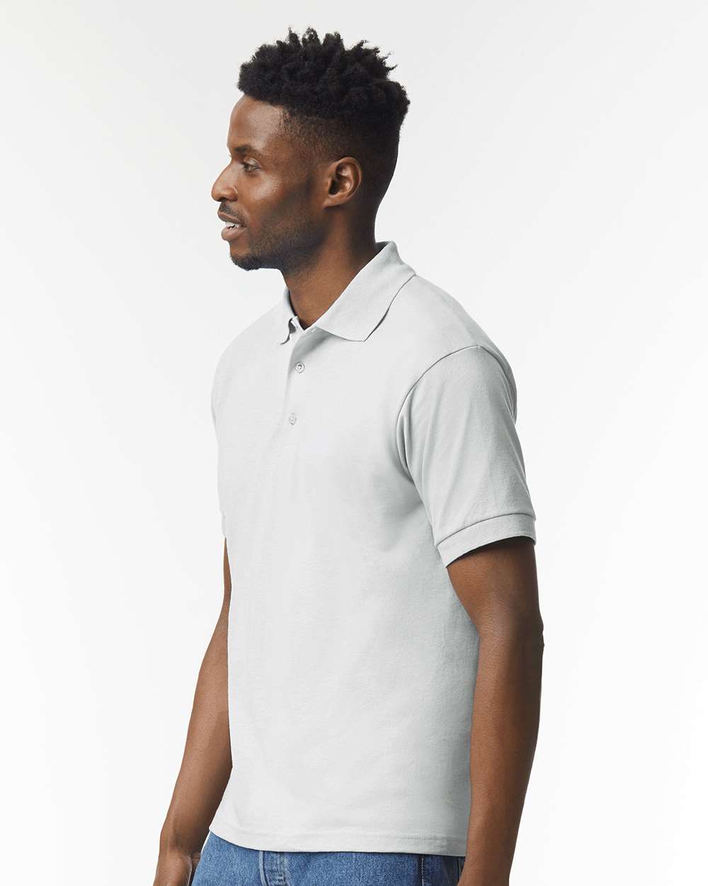 Men's DryBlend® Jersey Polo - OnModelSide - B11060023 - Ash
