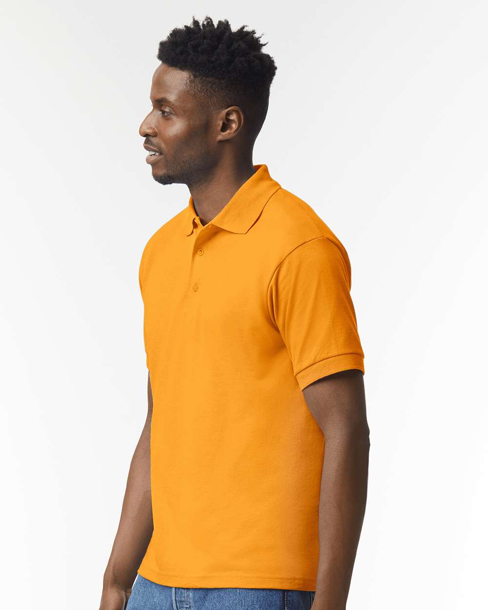 Men's DryBlend® Jersey Polo - OnModelSide - B11060123 - Gold