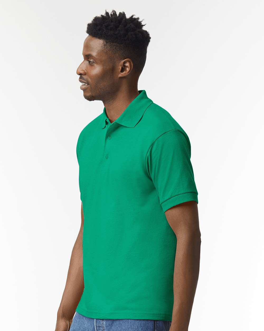 Men's DryBlend® Jersey Polo - OnModelSide - B11060603 - Kelly Green