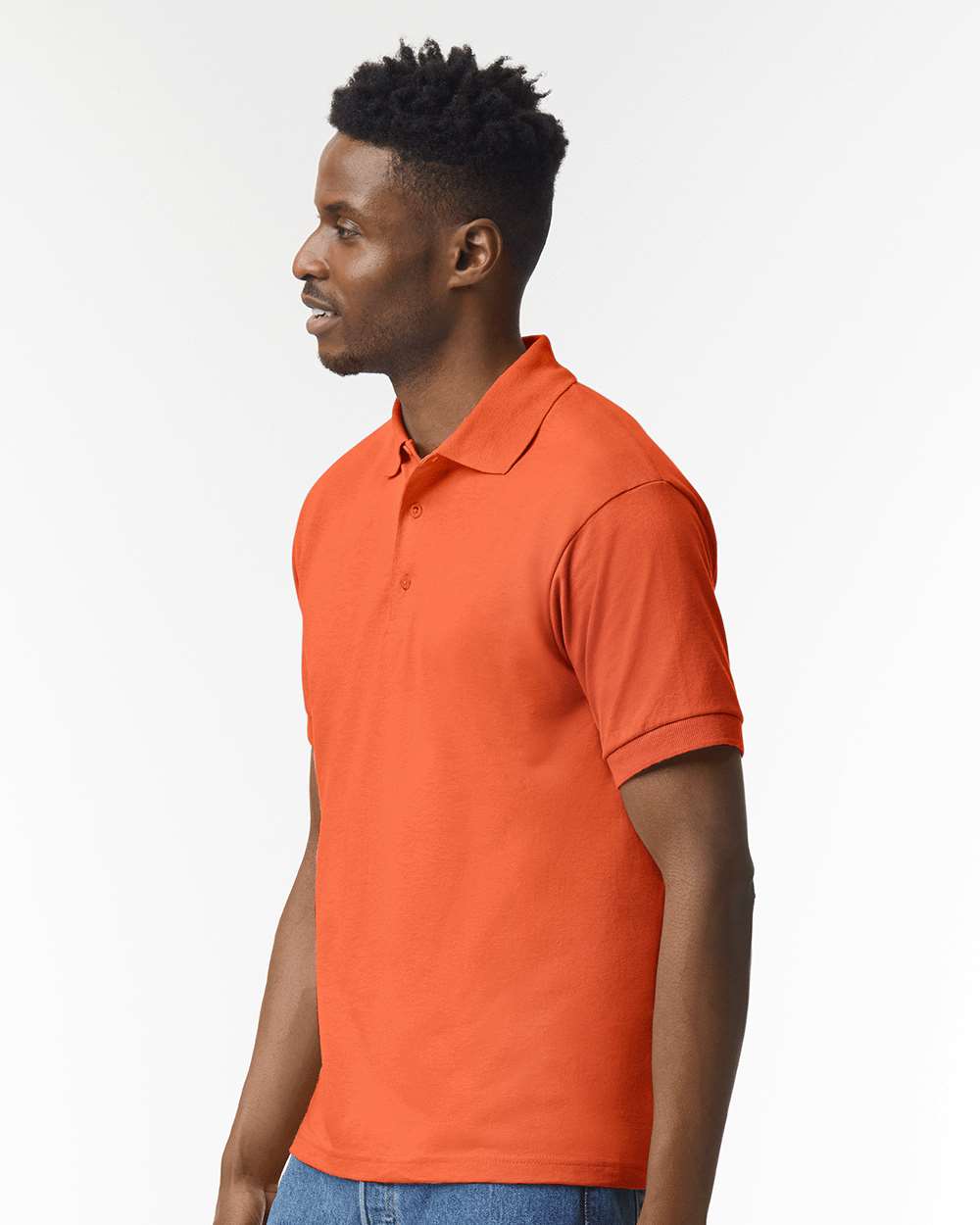 Men's DryBlend® Jersey Polo - OnModelSide - B11060663 - Orange