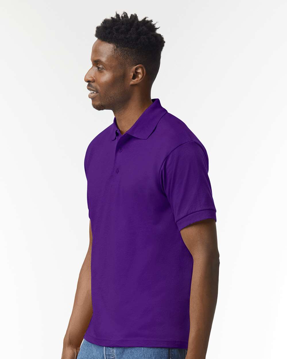 Men's DryBlend® Jersey Polo - OnModelSide - B11060673 - Purple