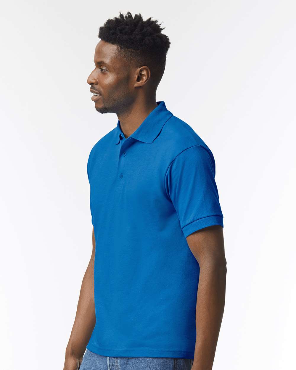Men's DryBlend® Jersey Polo - OnModelSide - B11060753 - Royal