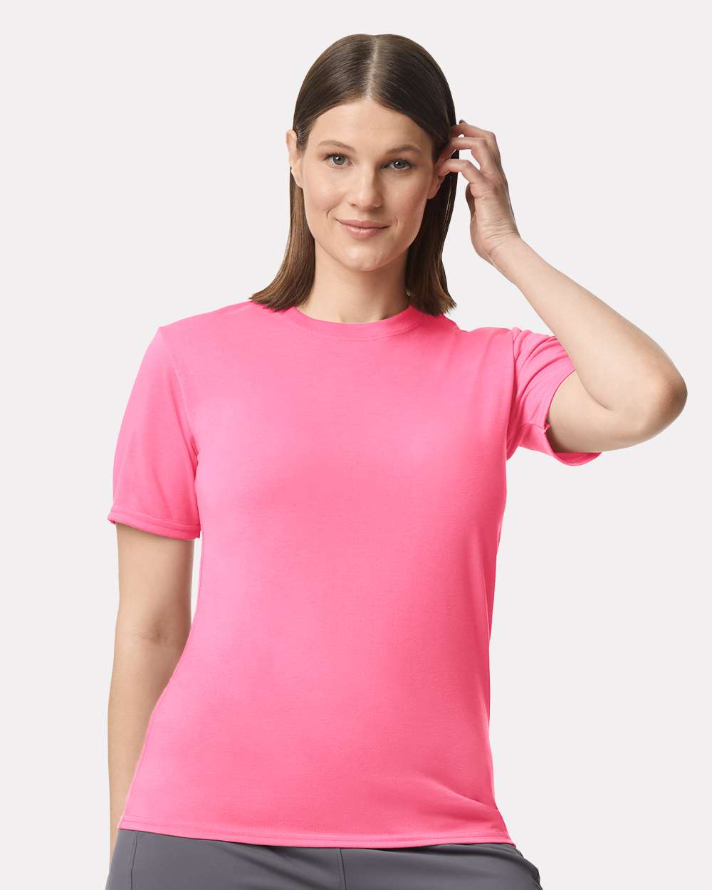 Unisex Performance® T-Shirt - OnModelFront - B09260143 - Safety Pink