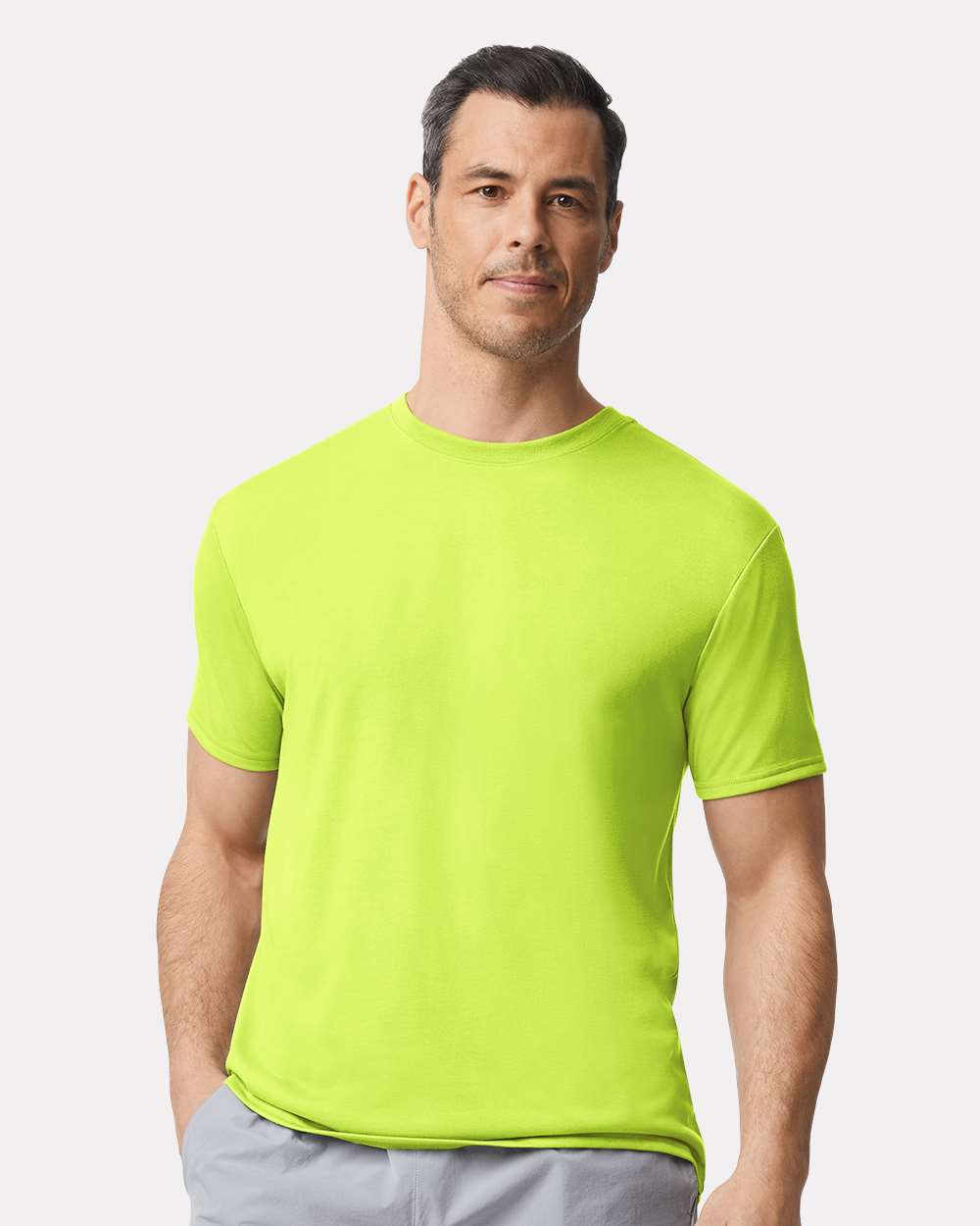 Unisex Performance® T-Shirt - OnModelFront - B09260163 - Safety Green