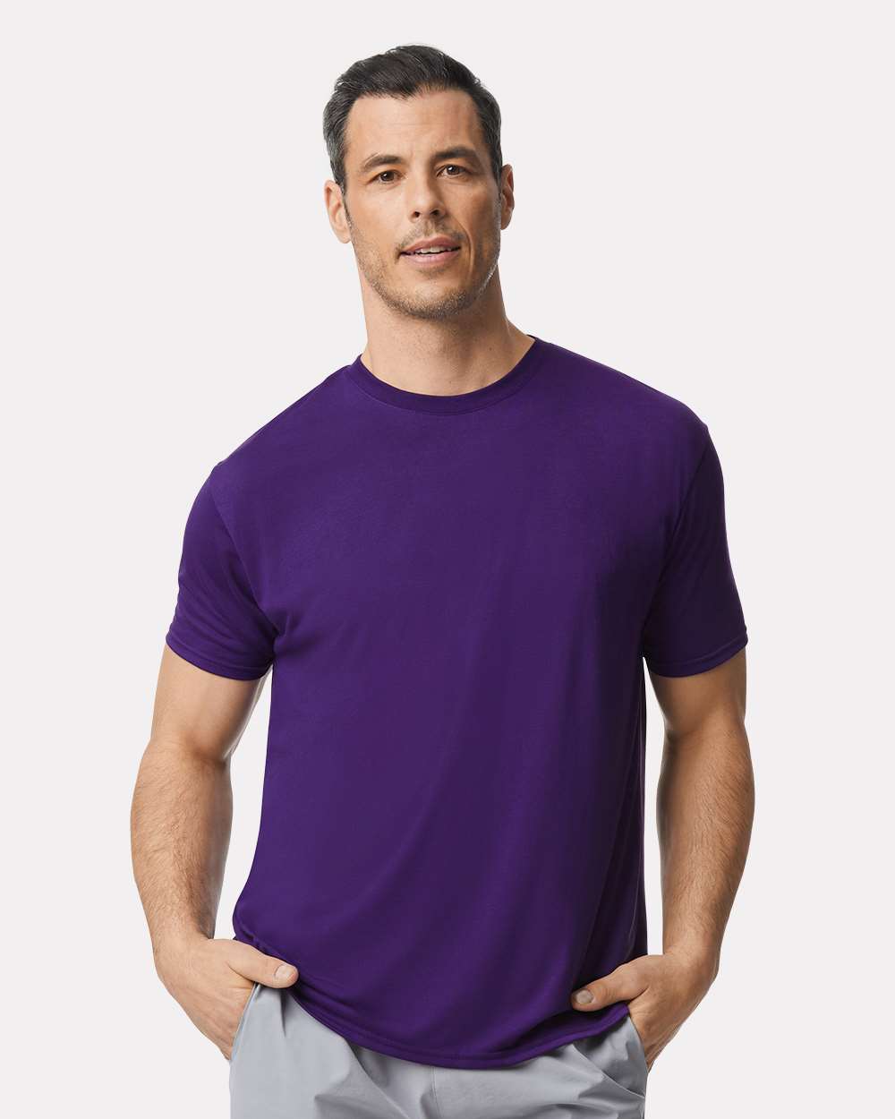 Unisex Performance® T-Shirt - OnModelFront - B09260673 - Purple