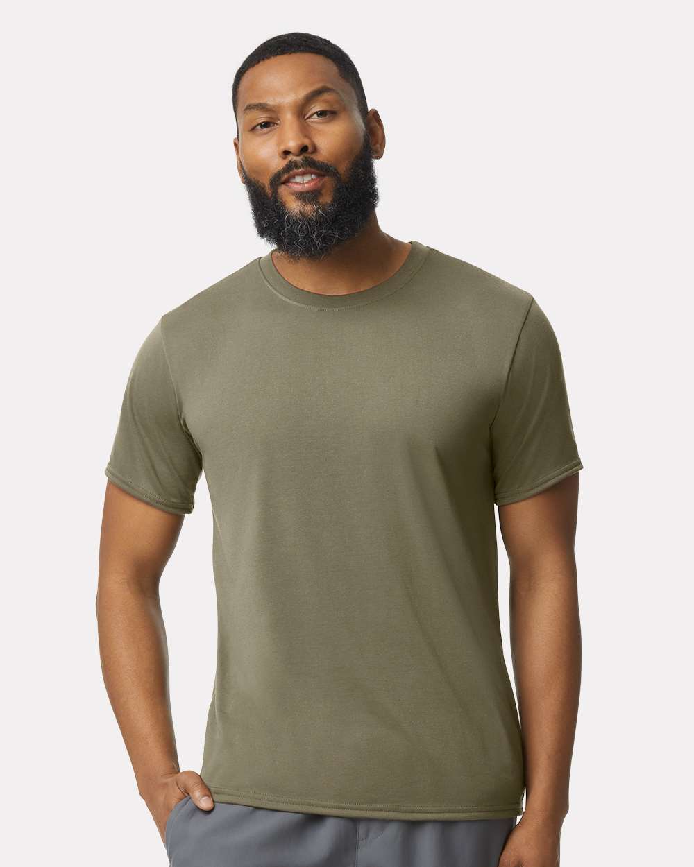 Unisex Performance® T-Shirt - OnModelFront - B09260773 - Prairie Dust