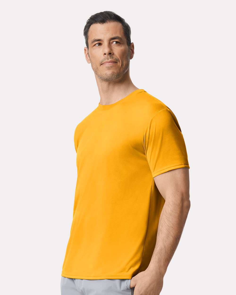 Unisex Performance® T-Shirt - OnModelSide - B09260123 - Gold