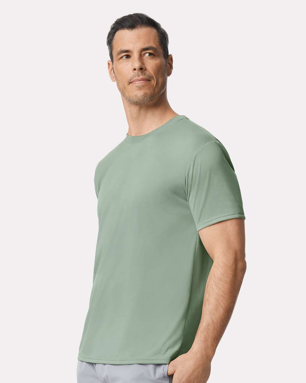Unisex Performance® T-Shirt - OnModelSide - B09260563 - Sage