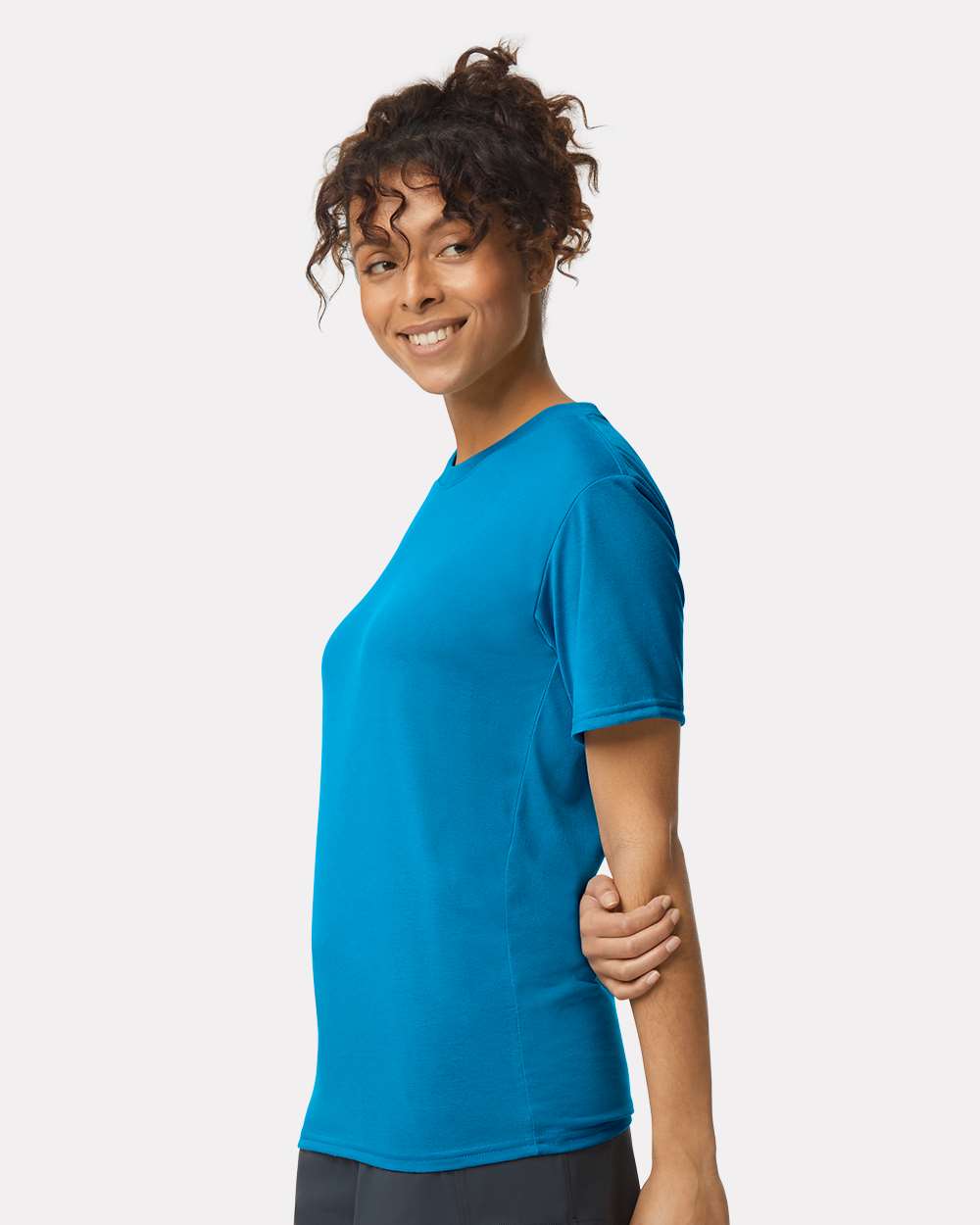 Unisex Performance® T-Shirt - OnModelSide - B09260763 - Sapphire
