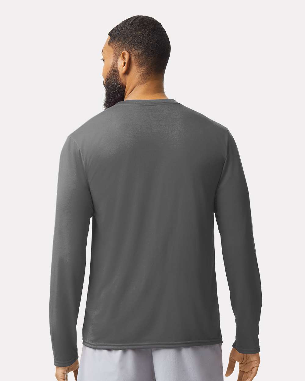 Unisex Performance® Long Sleeve T-Shirt - OnModelBack - B85560093 - Charcoal