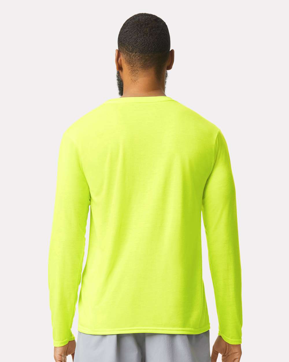 Unisex Performance® Long Sleeve T-Shirt - OnModelBack - B85560163 - Safety Green