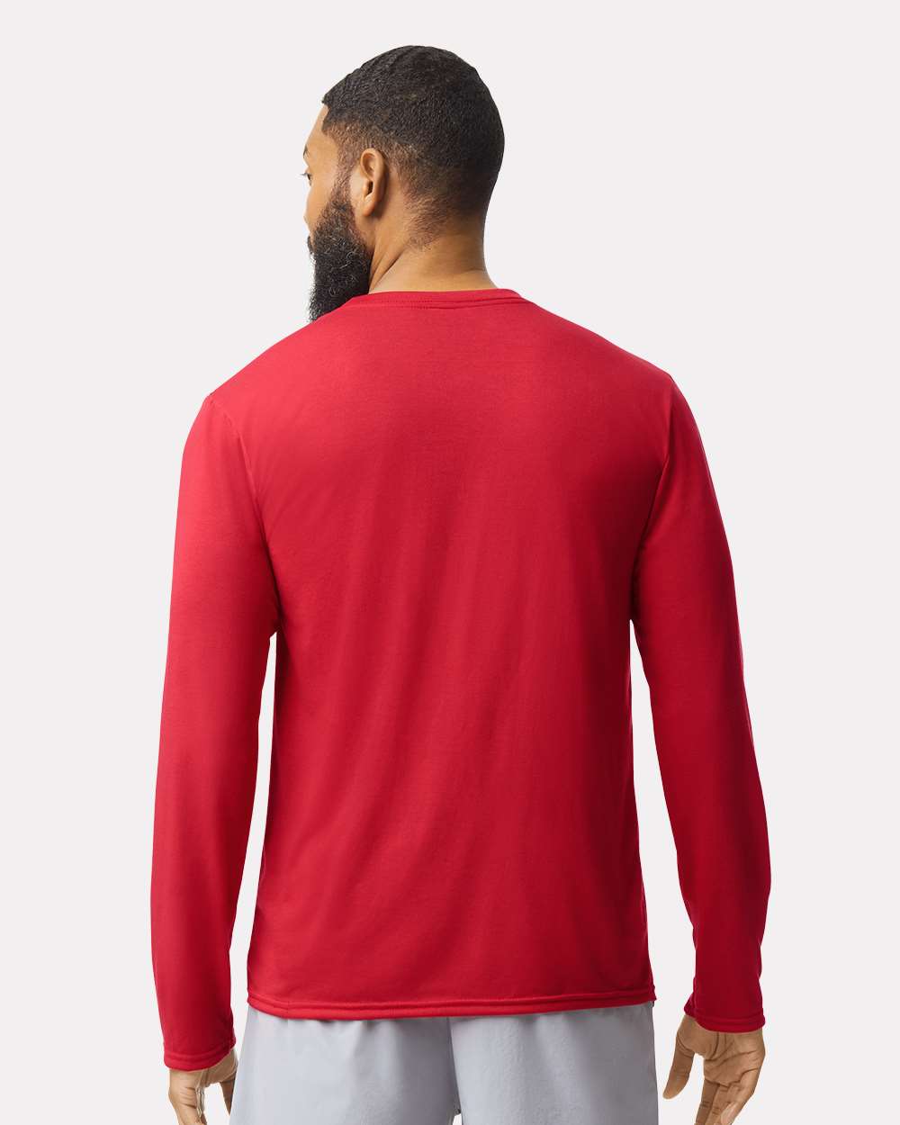 Unisex Performance® Long Sleeve T-Shirt - OnModelBack - B85560703 - Red