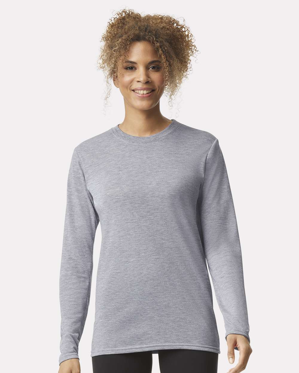 Unisex Performance® Long Sleeve T-Shirt - OnModelFront - B85560353 - Sport Grey