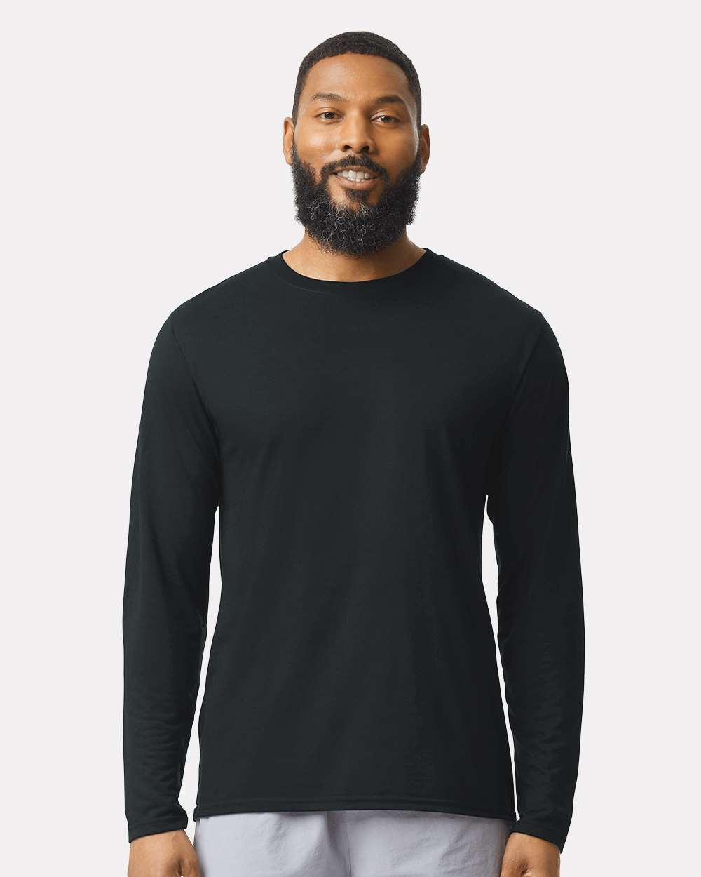 Unisex Performance® Long Sleeve T-Shirt - OnModelFront - B85560503 - Black