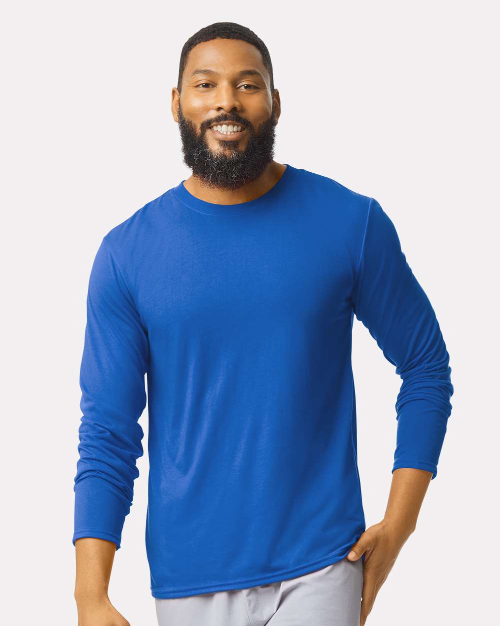 Unisex Performance® Long Sleeve T-Shirt - OnModelFront - B85560753 - Royal