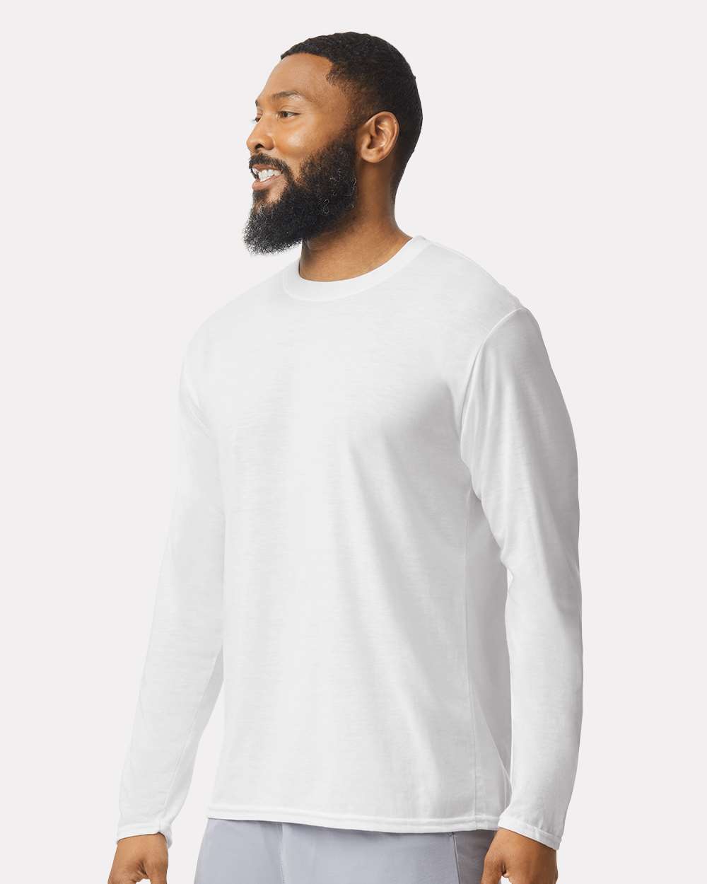 Unisex Performance® Long Sleeve T-Shirt - OnModelSide - B85560003 - White