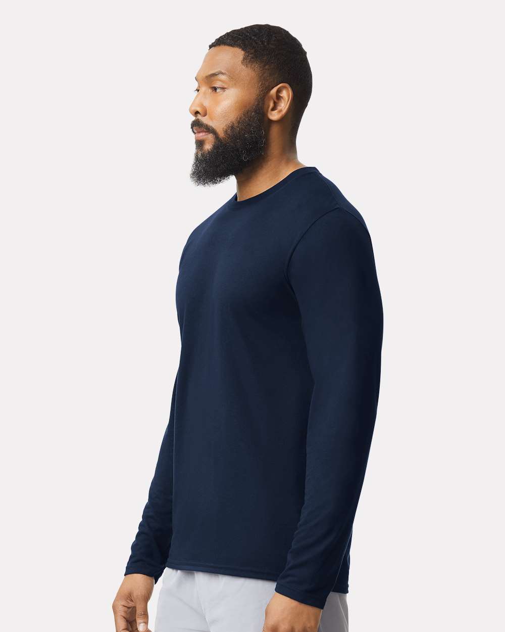 Unisex Performance® Long Sleeve T-Shirt - OnModelSide - B85560653 - Navy
