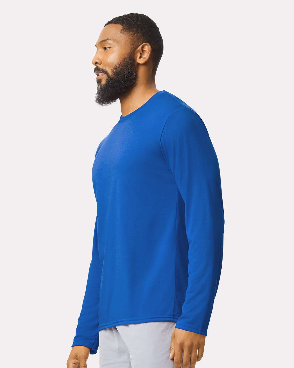 Unisex Performance® Long Sleeve T-Shirt - OnModelSide - B85560753 - Royal
