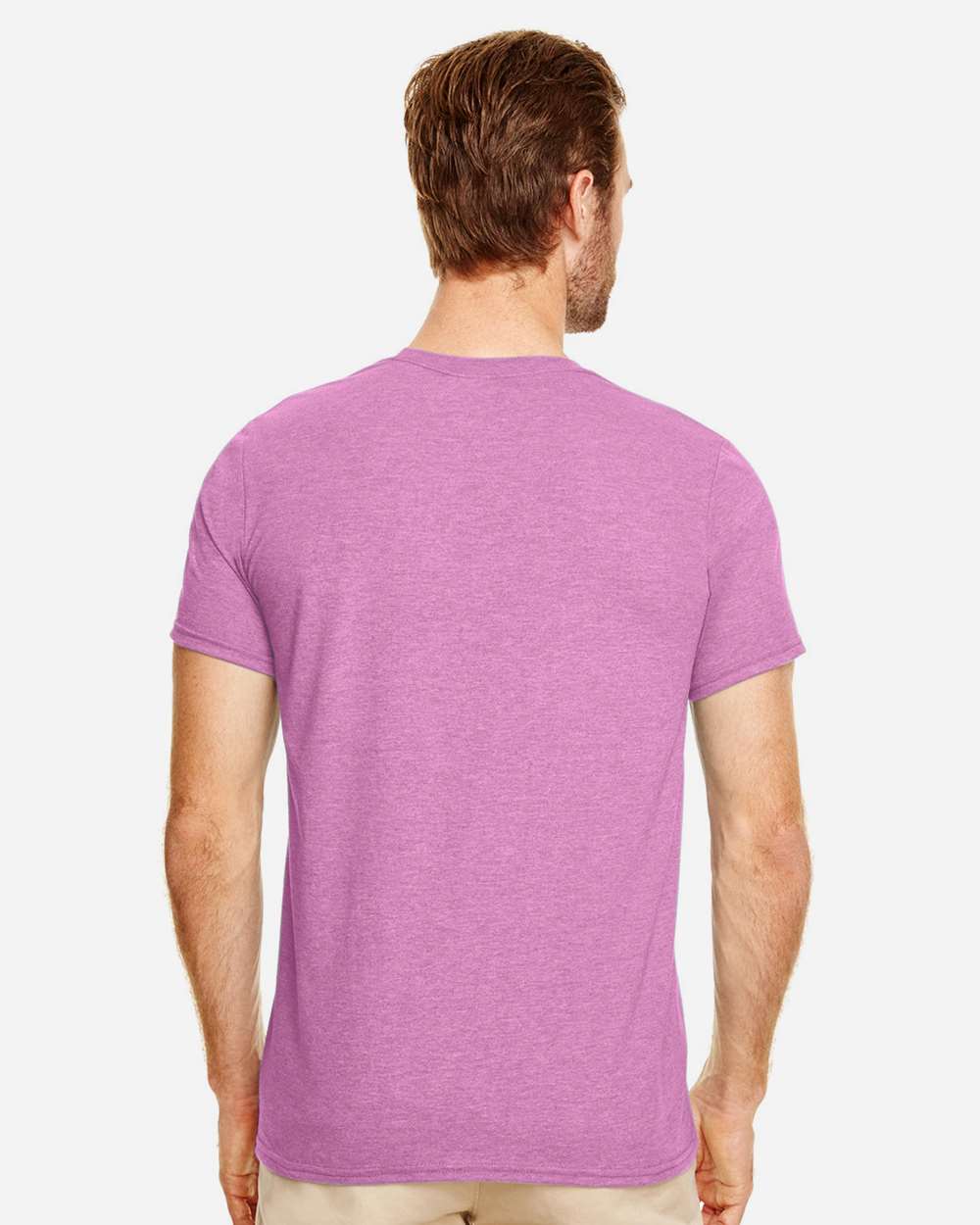Men's Softstyle® T-Shirt - OnModelBack - B00660573 - Heather Radiant Orchid