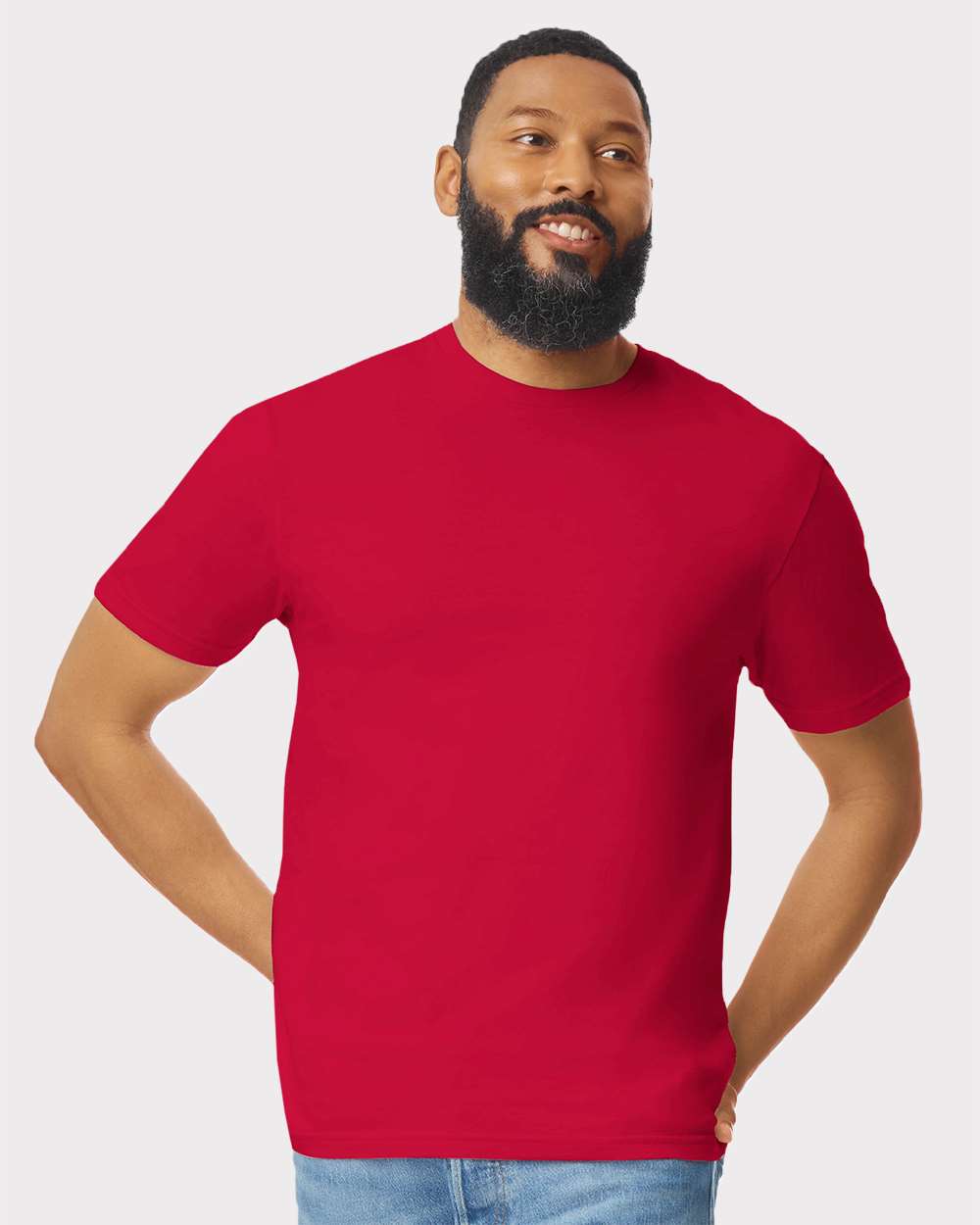 Men's Softstyle® T-Shirt - OnModelFront - B00660712 - Red
