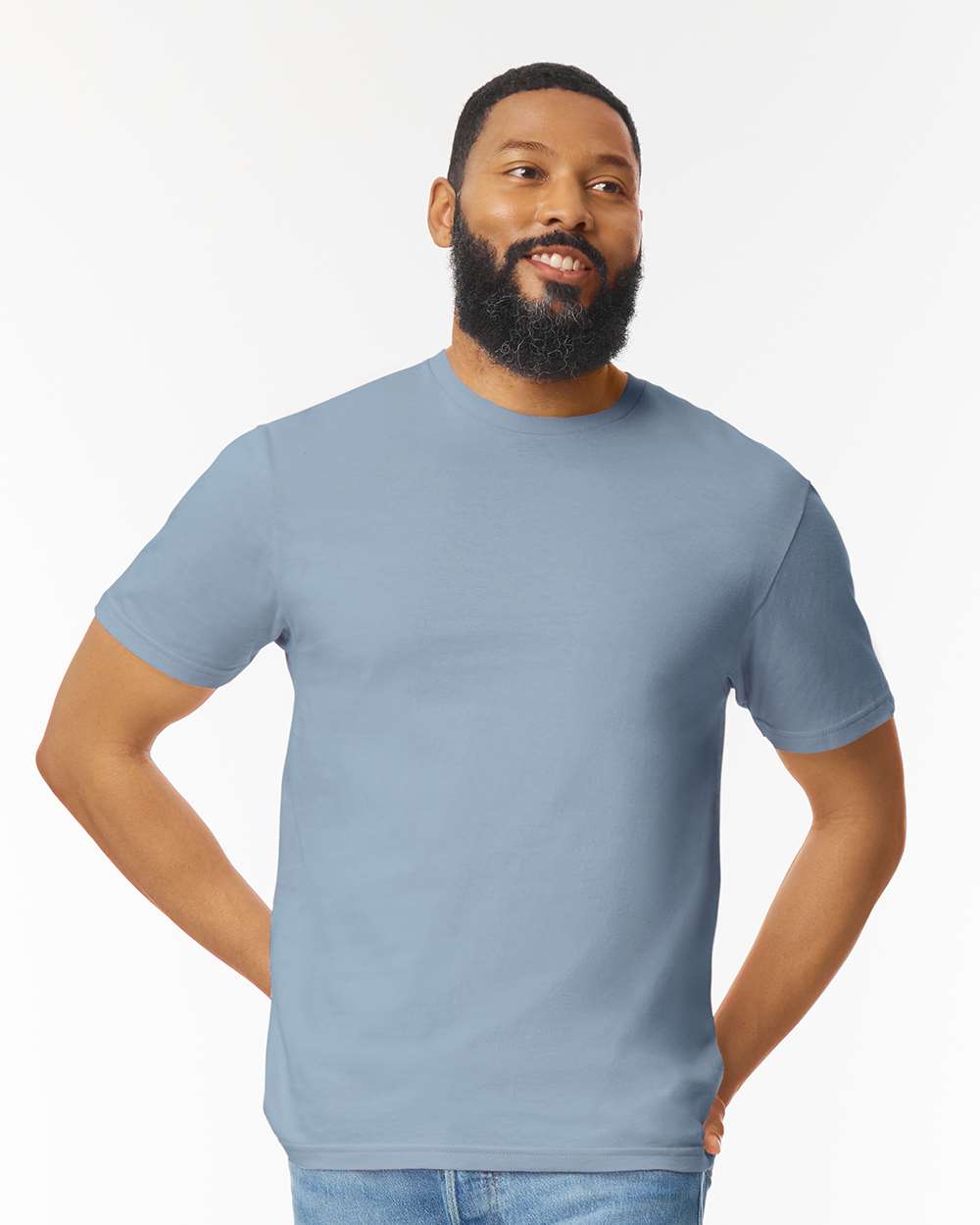 Men's Softstyle® T-Shirt - OnModelFront - B00660813 - Stone Blue