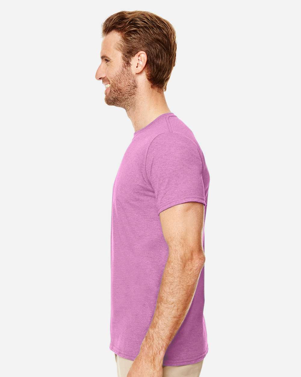 Men's Softstyle® T-Shirt - OnModelSide - B00660573 - Heather Radiant Orchid