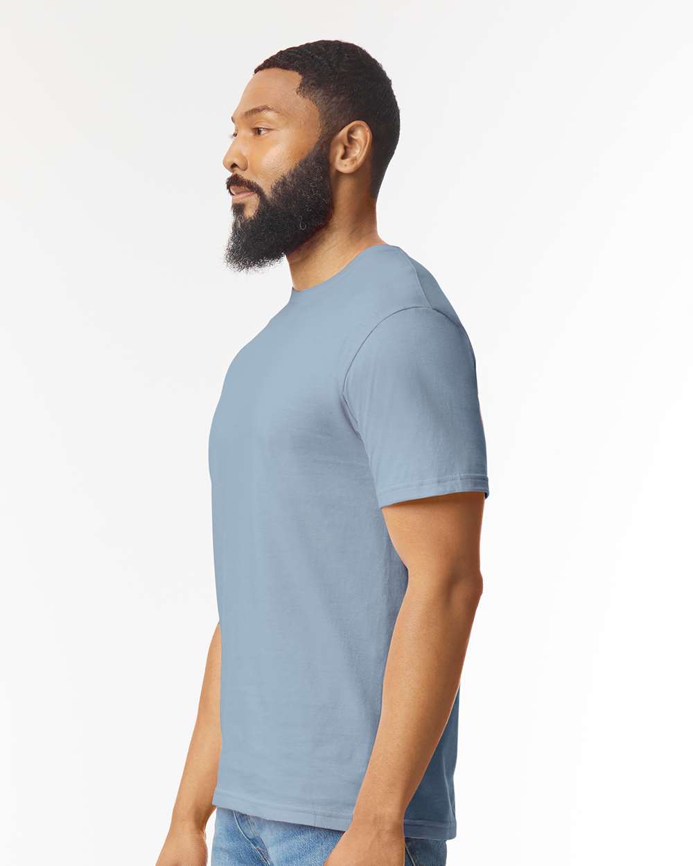 Men's Softstyle® T-Shirt - OnModelSide - B00660813 - Stone Blue