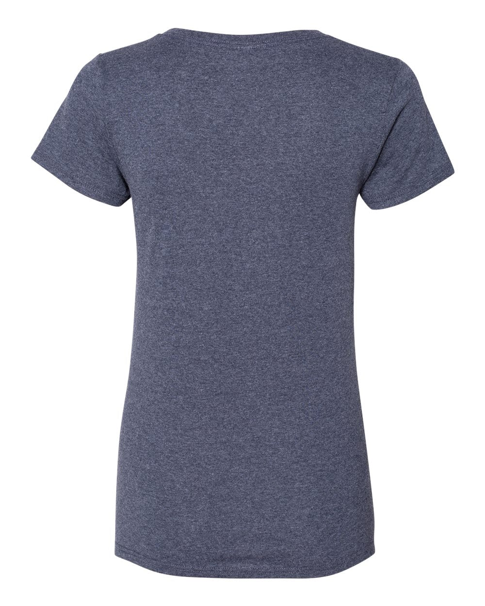 Women's Heavy Cotton™ V-Neck T-Shirt - Back - B11760643 - Heather Navy