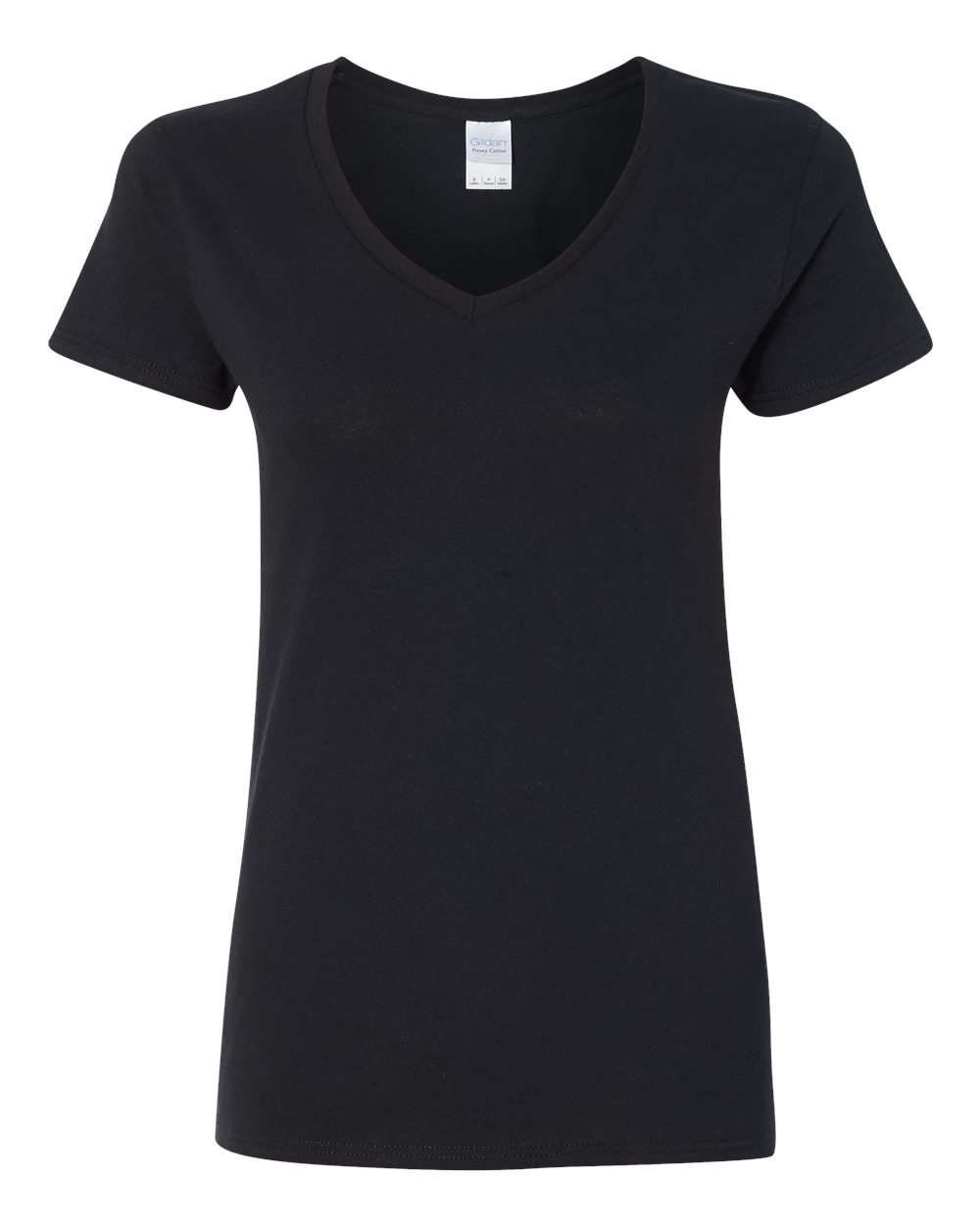 Women's Heavy Cotton™ V-Neck T-Shirt - Front - B11760503 - Black