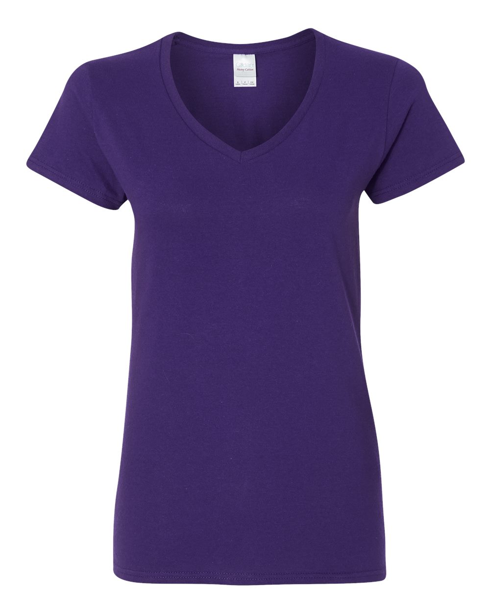Women's Heavy Cotton™ V-Neck T-Shirt - Front - B11760673 - Purple