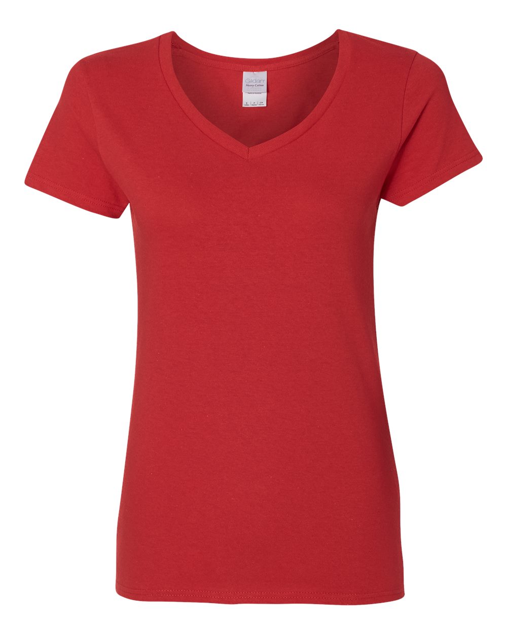 Women's Heavy Cotton™ V-Neck T-Shirt - Front - B11760703 - Red