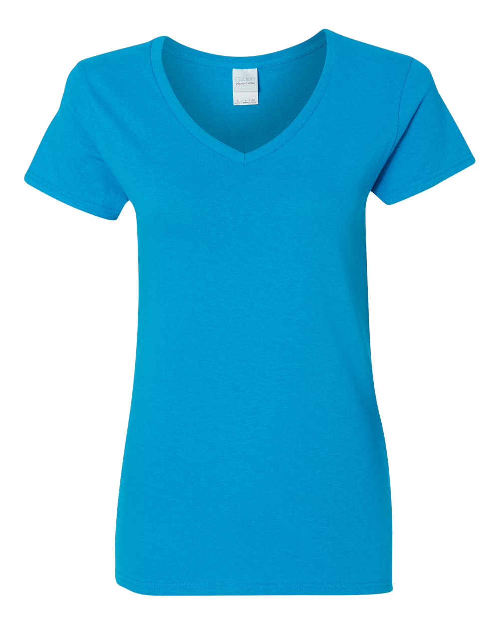 Women's Heavy Cotton™ V-Neck T-Shirt - Front - B11760763 - Sapphire
