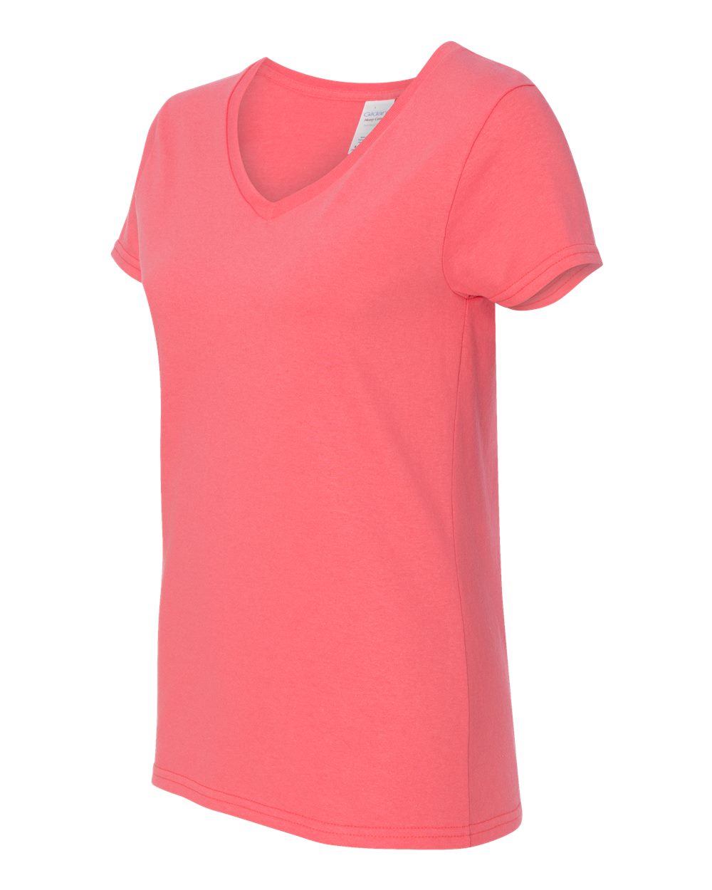 Women's Heavy Cotton™ V-Neck T-Shirt - Side - B11760083 - Coral Silk