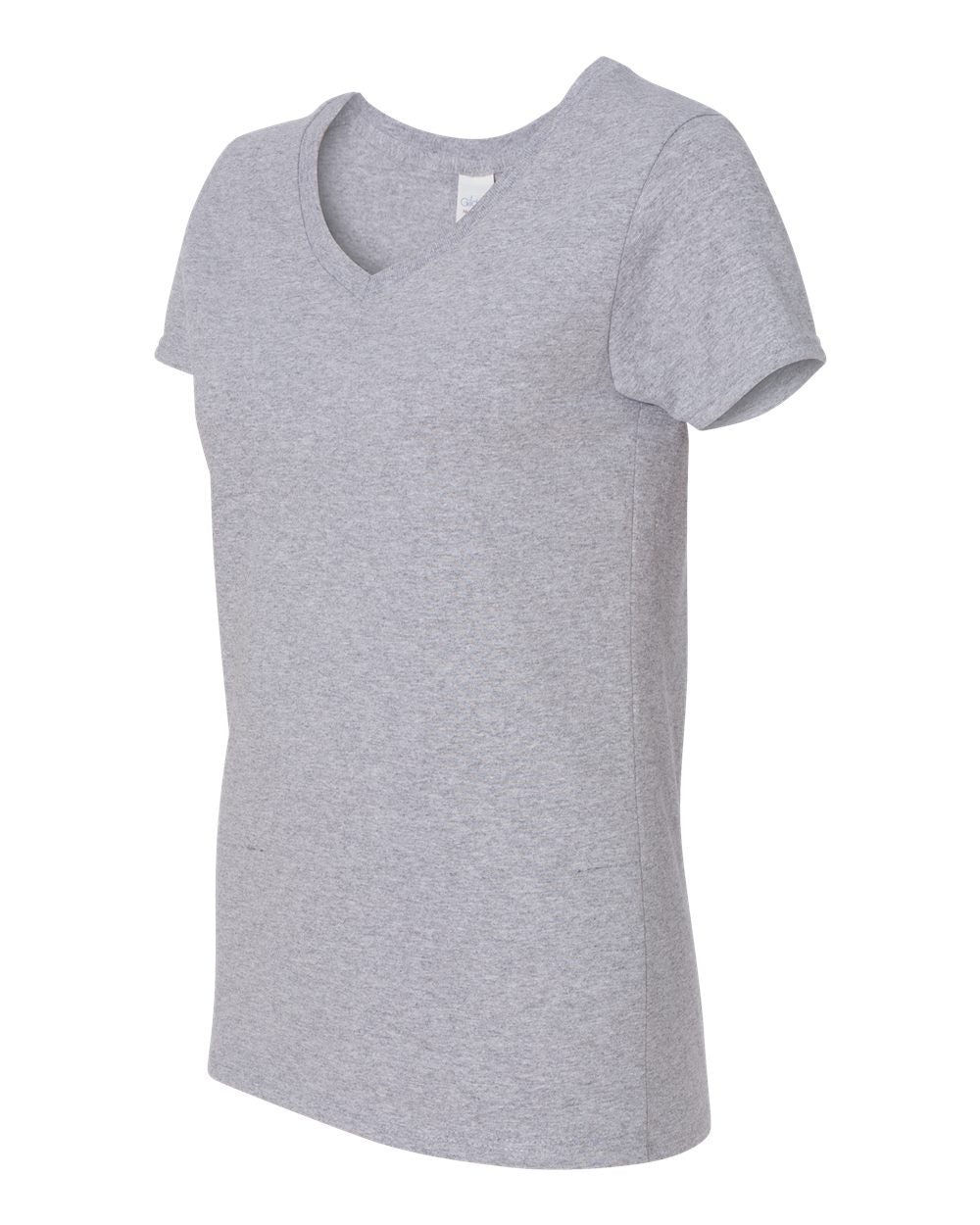 Women's Heavy Cotton™ V-Neck T-Shirt - Side - B11760583 - Sport Grey