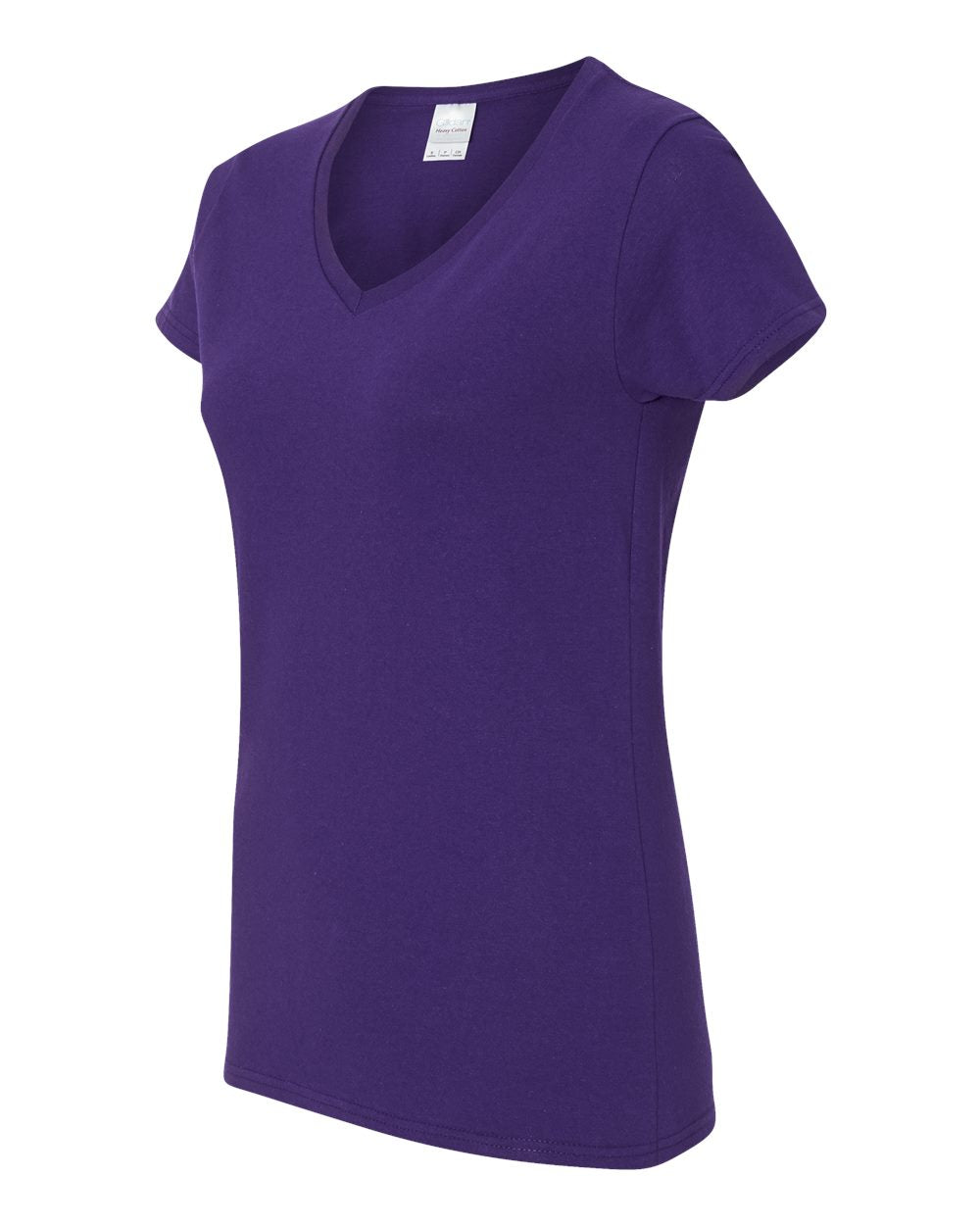 Women's Heavy Cotton™ V-Neck T-Shirt - Side - B11760673 - Purple