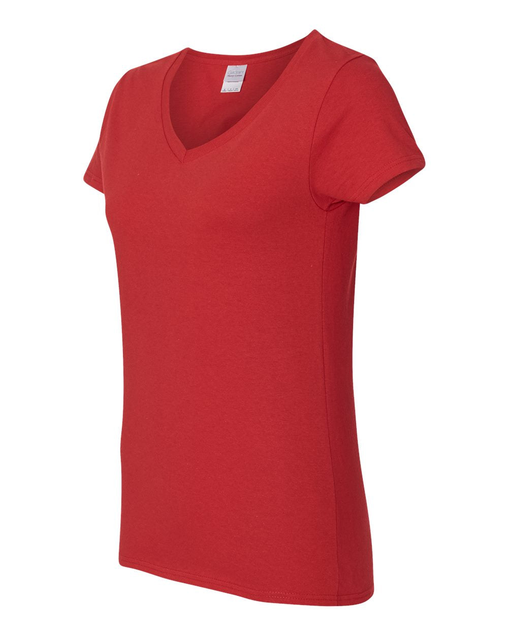 Women's Heavy Cotton™ V-Neck T-Shirt - Side - B11760703 - Red
